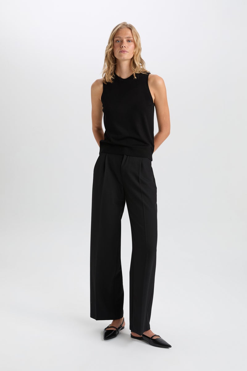 DeFacto Woman Fitted Crew Neck Ribbed Sleeveless Basic Pullover - Image 4