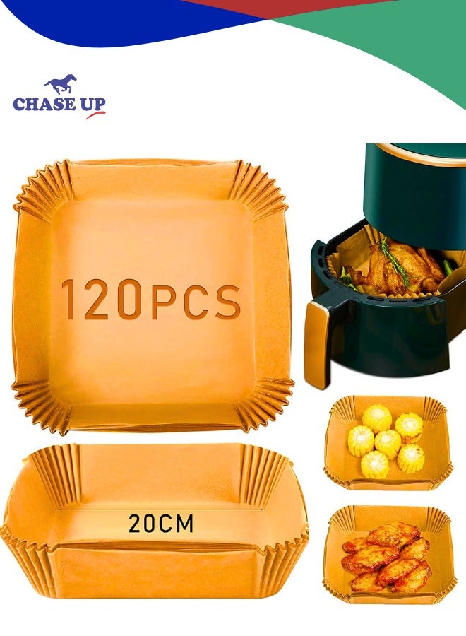 Chase Up 50Pcs Air Fryer Disposable Paper Liner, Air Fryer Liners Square, Baking Paper for Air Fryer Water-proof,Parchment Paper for Baking Roasting Microwave,7.9 inch/20cm,Square - Image 1