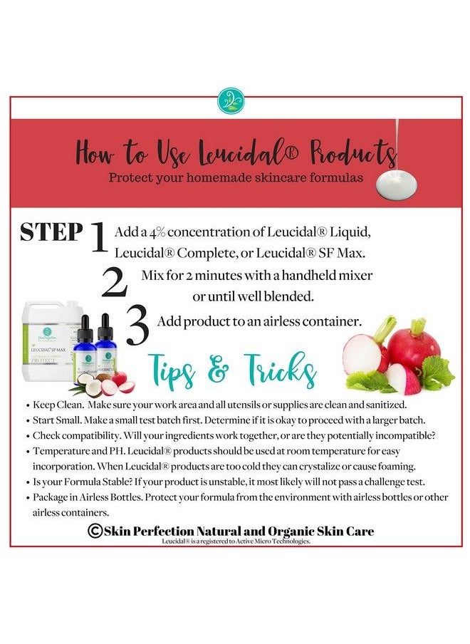 Skin Perfection Leucidal Complete Waterbased Cosmetic Protection Diy Synthetic Preservative Alternative Liquid Coconut Peptide Lactic Skin Perfection .5 Ounce  - Image 3