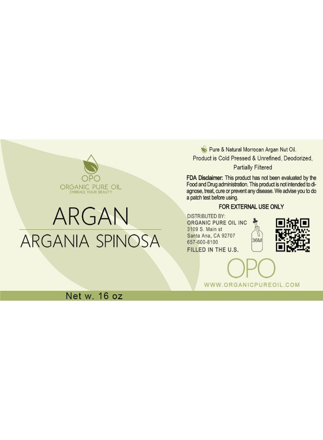OPO Deodorized Argan Oil 16 oz Pure Morocco Partially Filtered Unscented NonGMO Vegan Bulk Carrier Oil for Skin Hair Face Body Hydrating Nourishing Soothing DIY Soaps Creams - Image 4