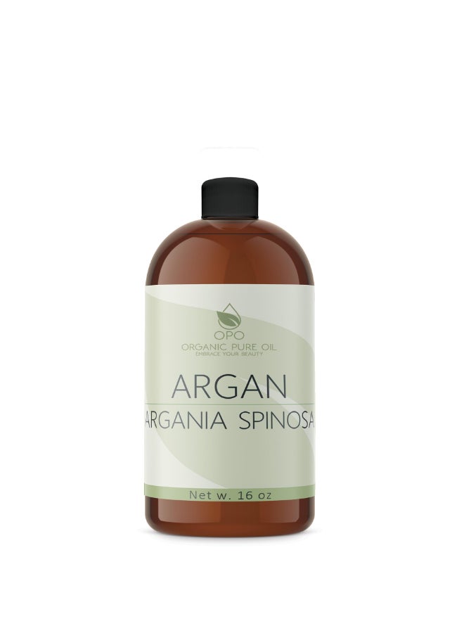OPO Deodorized Argan Oil 16 oz Pure Morocco Partially Filtered Unscented NonGMO Vegan Bulk Carrier Oil for Skin Hair Face Body Hydrating Nourishing Soothing DIY Soaps Creams - Image 2