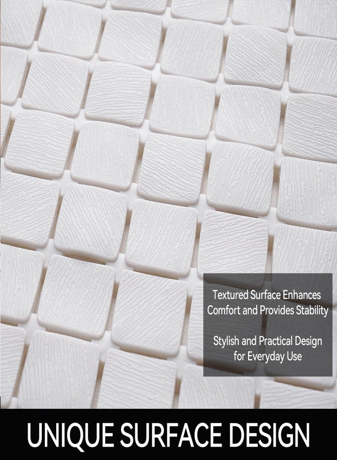 Hargiis Non-Slip Bathtub Mat, Anti Slip Shower Mat, Fast Drying Bathtub Mats, Foot Scrubber Mat, Anti Slip Mat for Tub, Floor, Bathroom, Kitchen, Home, Hotel (White 32"×15") - Image 5