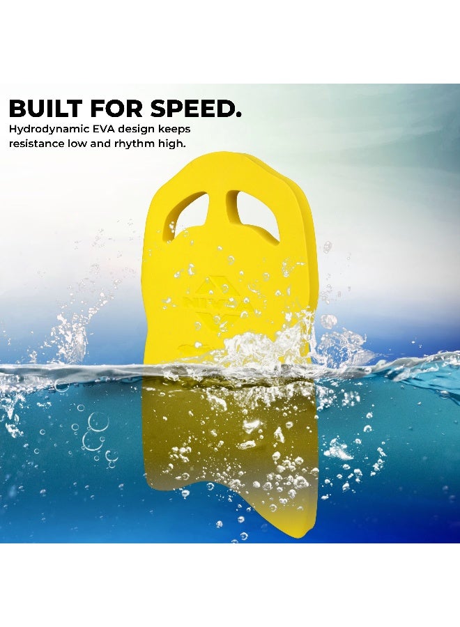 Nivia SpeedBoard for Swimming, Sports Swimming Floats for Adults-Kids, Kickboard for Beginners Training, Float Pad with All Holding Angles (Yellow) - SEO Friendly Long Title - Image 1
