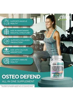 Clean Nutraceuticals Calcium Magnesium Zinc Supplement with Potassium, Copper, Strontium, Silica, Vitamin D3 K2, Boron, Vitamin B1 B12 Red Clover Herb Alfalfa Basil Pills for Men and Women Clean Nutra Osteo Defend  - Image 3