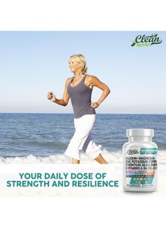 Clean Nutraceuticals Calcium Magnesium Zinc Supplement with Potassium, Copper, Strontium, Silica, Vitamin D3 K2, Boron, Vitamin B1 B12 Red Clover Herb Alfalfa Basil Pills for Men and Women Clean Nutra Osteo Defend  - Image 4