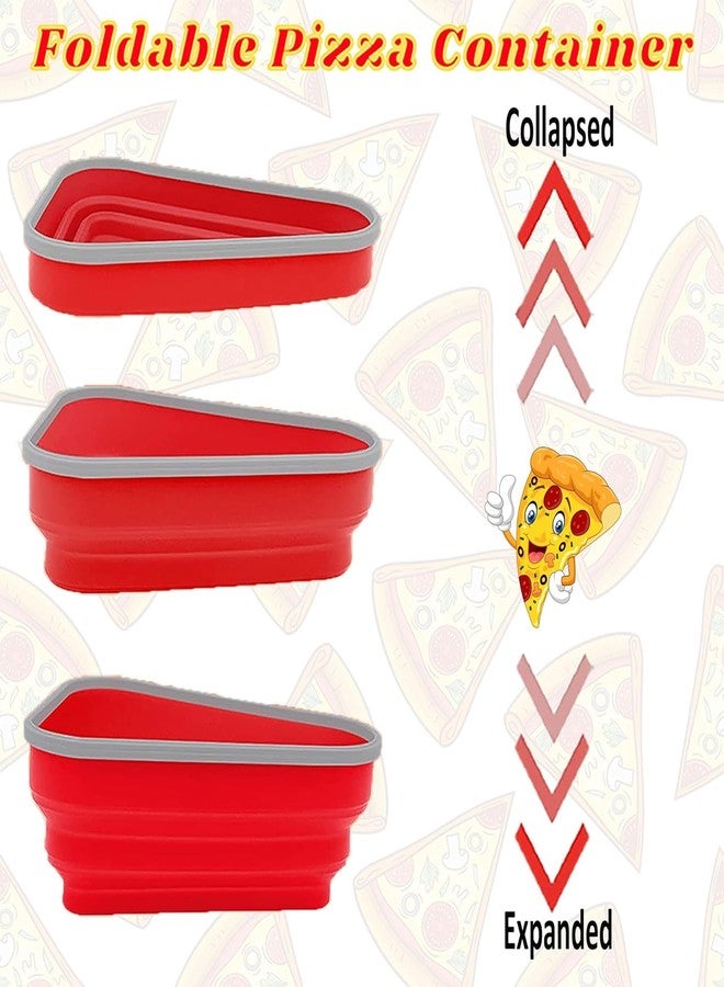 GLIVE (LABEL) Pizza Slice Container Reusable Pizza Slicone Container,Silicone Food Container Lunch Box Folding Pizza Box for Hiking, Climbing, Camping, Picnic - Image 3