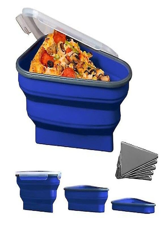 GLIVE (LABEL) Pizza Slice Container Reusable Pizza Slicone Container,Silicone Food Container Lunch Box Folding Pizza Box for Hiking, Climbing, Camping, Picnic - Image 1