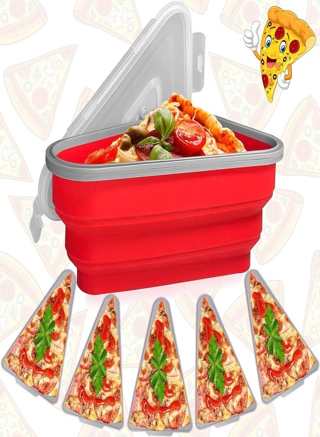 GLIVE (LABEL) Pizza Slice Container Reusable Pizza Slicone Container,Silicone Food Container Lunch Box Folding Pizza Box for Hiking, Climbing, Camping, Picnic - Image 5