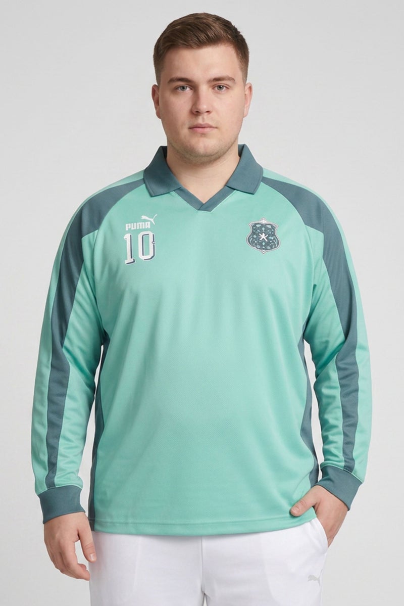 PUMA Men Relaxed Fit Long Sleeve Training Jersey, Green - Image 1