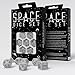 Q WORKSHOP Space Dice Set Apollo by QWorkshop RPG Dice Set Inspired by NASA Apollo Shimmering White with Black Engravings Perfect for Tabletop Games RPGs 7 Polyhedral Dice D4 D6 D8 2D10 D12 D20 - Image 2