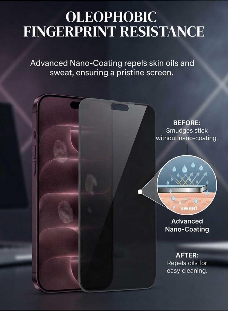Unipro iPhone 18 Pro Screen Protector - Privacy Screen Protector | 9H Tempered Glass Anti-Spy, Anti-Peeping | Full Coverage, Anti-Scratch | Fingerprint Resistant, Bubble-Free Protective Film - Image 5