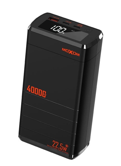 MX-PB148 40000mAh Power Bank with LCD Display - 1 USB Port and 2 PD Ports - Fast Charging SCP 22.5W and PD 20W Multi-Device Charging