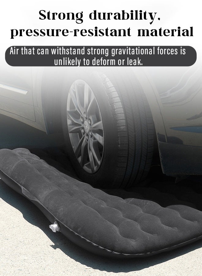 Car Air Mattress, Removable Black Backseat Air Bed with Air-Pump, Portable Car Travel Bed with Pillows Multifunctional Inflatable Car Air Bed - Image 2