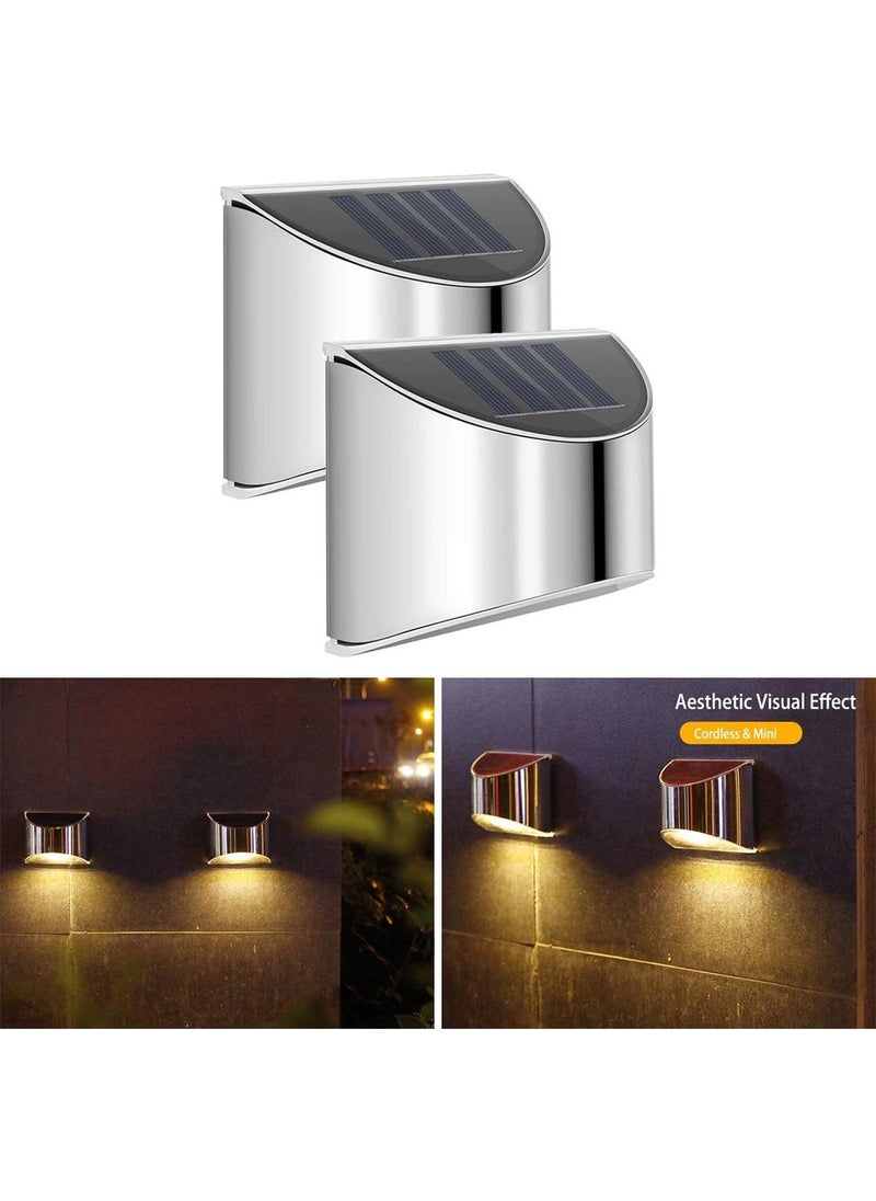 Technosmart 2PCS Solar Metal Single Sided Sconce Wall Lamp Decorative LED Lighting Solar Energy  - Image 1