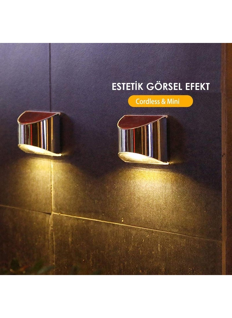 Technosmart 2PCS Solar Metal Single Sided Sconce Wall Lamp Decorative LED Lighting Solar Energy  - Image 3