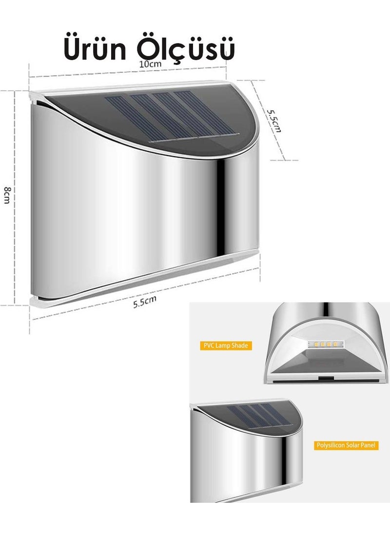 Technosmart 2PCS Solar Metal Single Sided Sconce Wall Lamp Decorative LED Lighting Solar Energy  - Image 4