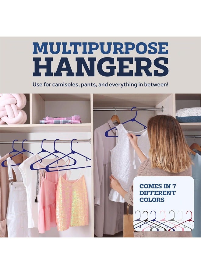 Zober Plastic Hangers 100 Pack - Blue Plastic Hangers - Space Saving Clothes Hangers for Shirts, Pants & for Everyday Use - Clothing Hangers with Hooks - Image 5