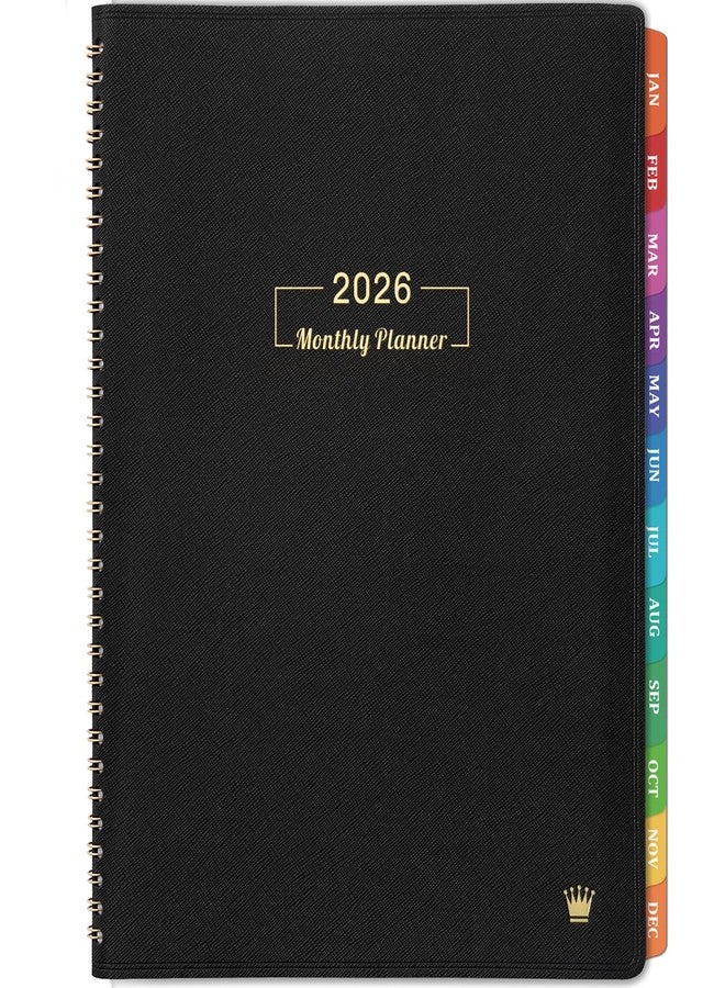 مايبوك مخطط شهري 2026-2027 - مخطط شهري لعام 2026 (يناير 2026 - ديسمبر 2026)، 12 مخطط/تقويم شهري، 8.86 بوصة × 11.4 بوصة، علامات تبويب ملونة، جلد صناعي، جيب، صفحات للملاحظات، تجليد حلزوني مزدوج - Image 1