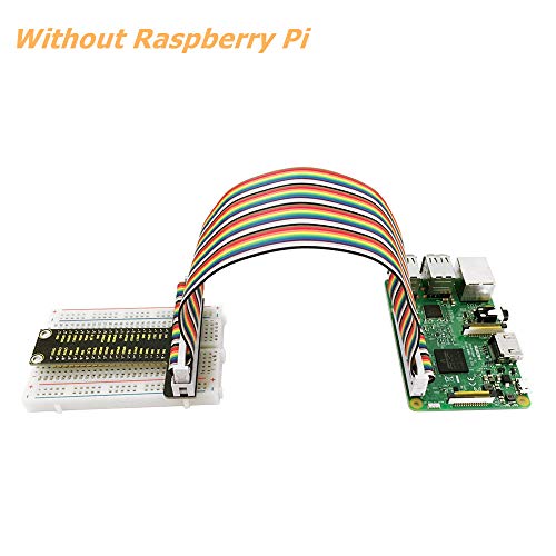 KEYESTUDIO GPIO Breakout Kit for Raspberry Pi - Assembled Pi Breakout + Rainbow Ribbon Cable + 400 Tie Points Solderless Breadboard - Image 3