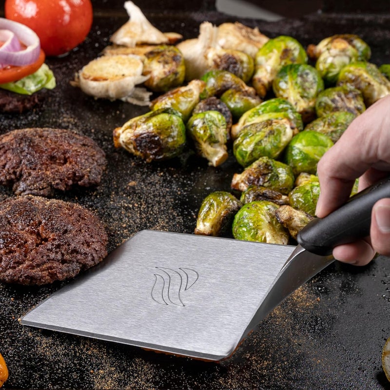 BLACKSTONE Hamburger Spatula Heavy Duty Plastic Handle Large Stainless Steel Food Grade Flat Top Griddle Accessories-Hamburger Pancake Flipper– Grill Scraper Utensil for Home Kitchen Restaurants - Image 2