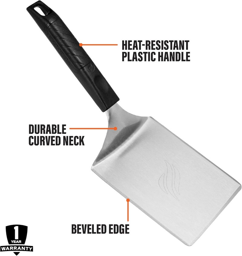 BLACKSTONE Hamburger Spatula Heavy Duty Plastic Handle Large Stainless Steel Food Grade Flat Top Griddle Accessories-Hamburger Pancake Flipper– Grill Scraper Utensil for Home Kitchen Restaurants - Image 3