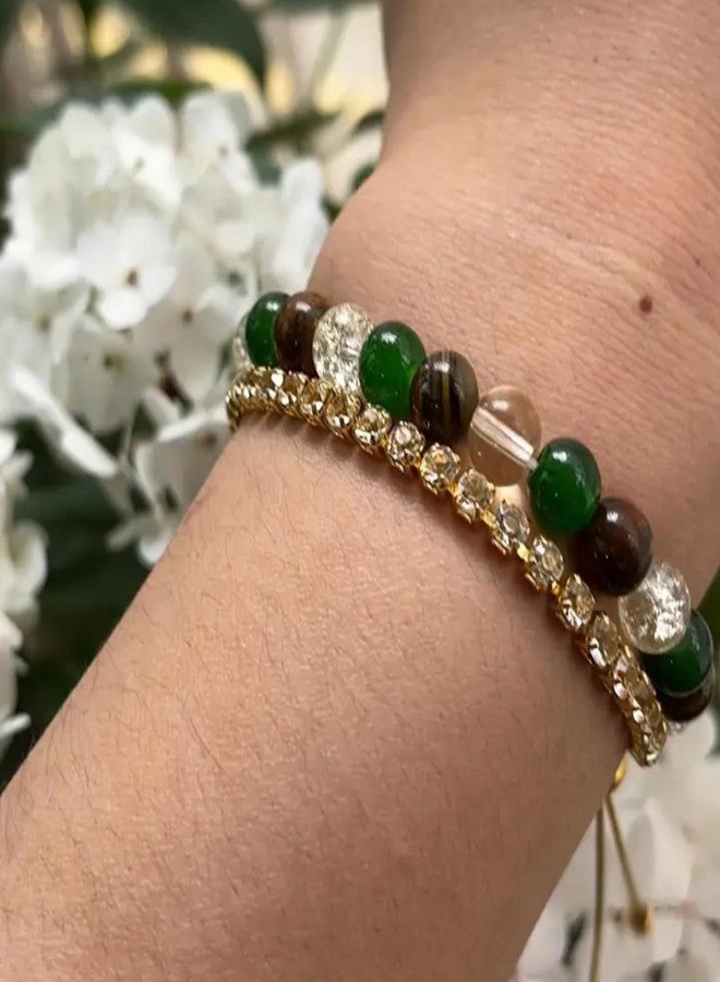 Your Always Charm أساور جذب المال سحر دائم للنساء من حجر عين النمر الطبيعية، أساور مرنة للثروة والحظ، هدايا مجوهرات لأخت، أفضل صديقة، زوج، عيد ميلاد، عيد الميلاد - Image 2