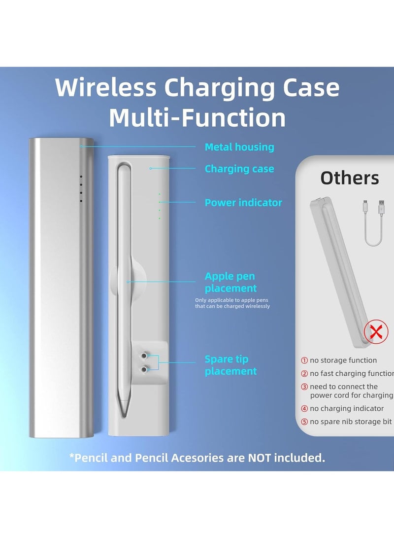General The charging case is only compatible with Apple Pencil 2nd generation, Magnetic Charging Case Charging Adapter Magnetic Charging Adapter Pen charger for iPad Pen 2nd generation with LED indicator  - Image 5