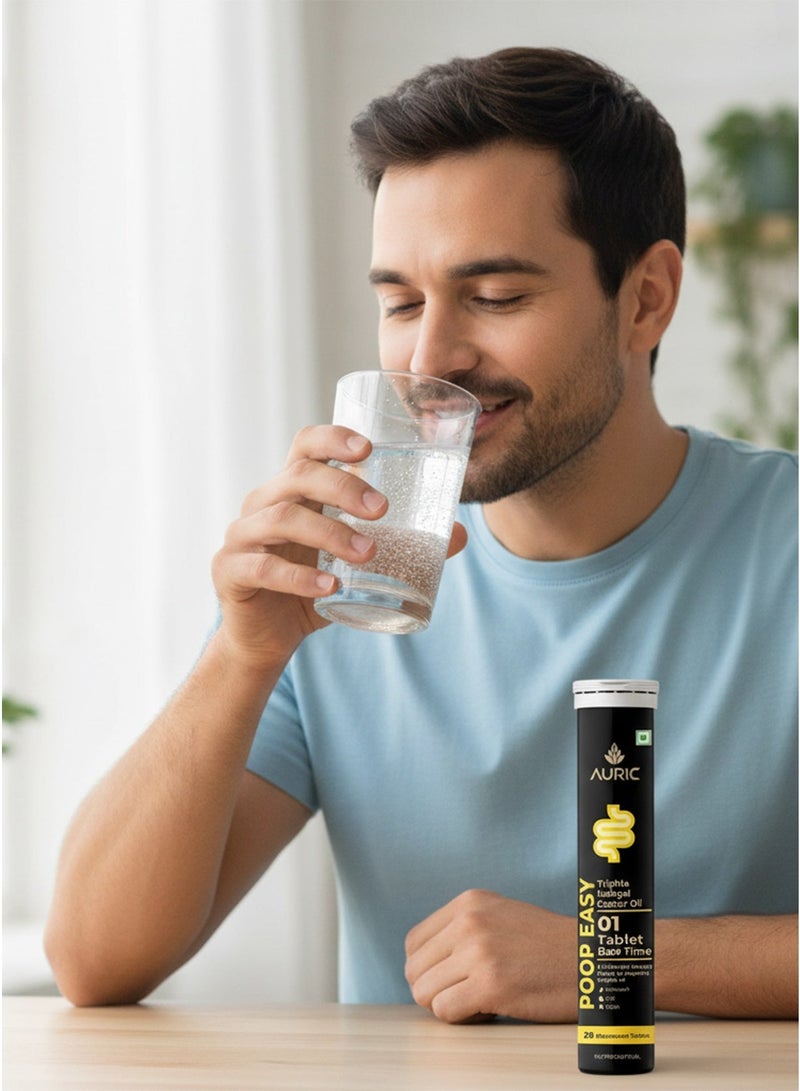 ذهبي أقراص أوريك بوب إيزي، ٢٠ قرصًا فوارًا - مساعدة طبيعية للهضم مع التريفالا، والإيزابغول، وزيت الخروع - Image 2