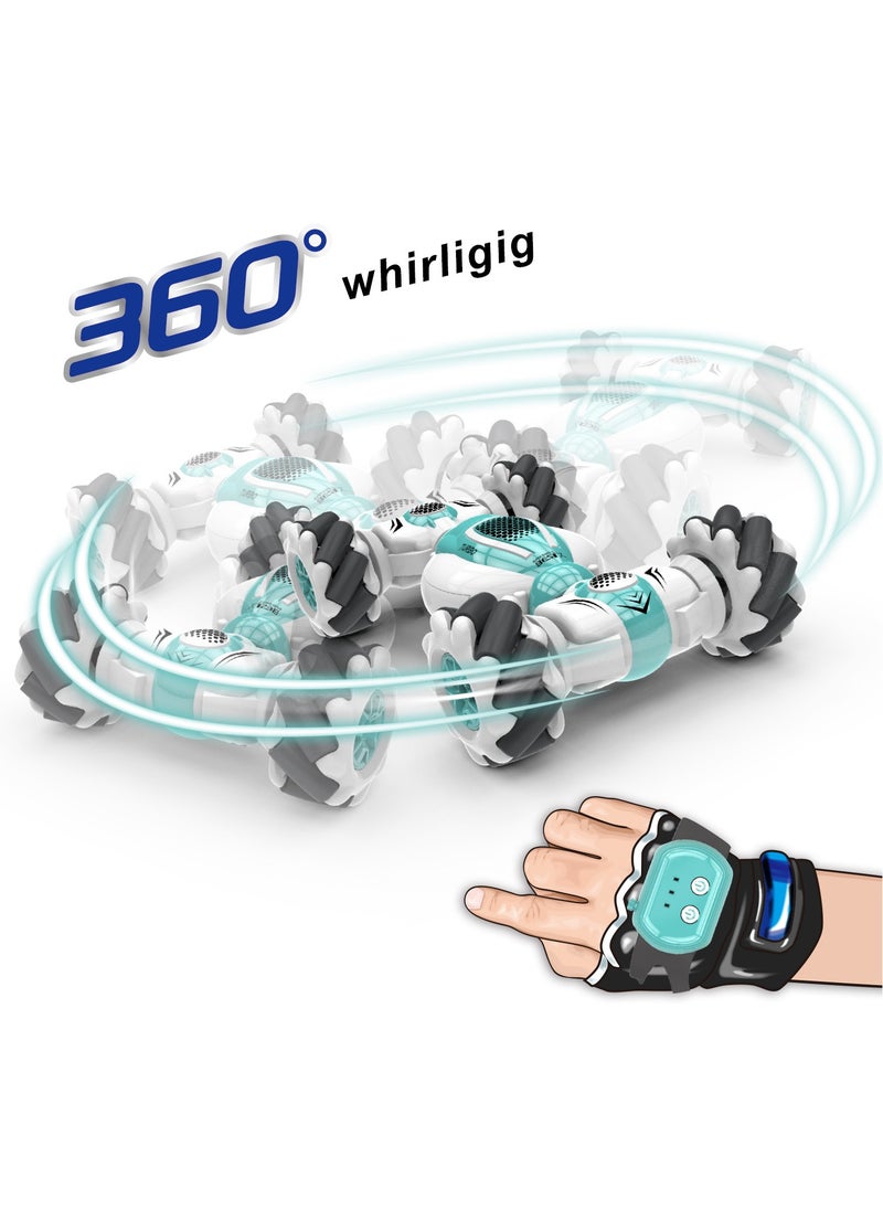 HFN Kids RC Stunt Car Remote Control Watch Gesture Sensor Deformable Electric Toy Cars 2.4GHz 360°Rotation Whirligig  - Image 3
