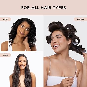 Kitsch Ceramic Thermal Hair Rollers Hair Curlers Rollers for Perfect Curls Hot Rollers for long hair Hair rollers for long hair Hair Curler Hair Roller Ceramic Coated Core Black 8pcs - Image 5