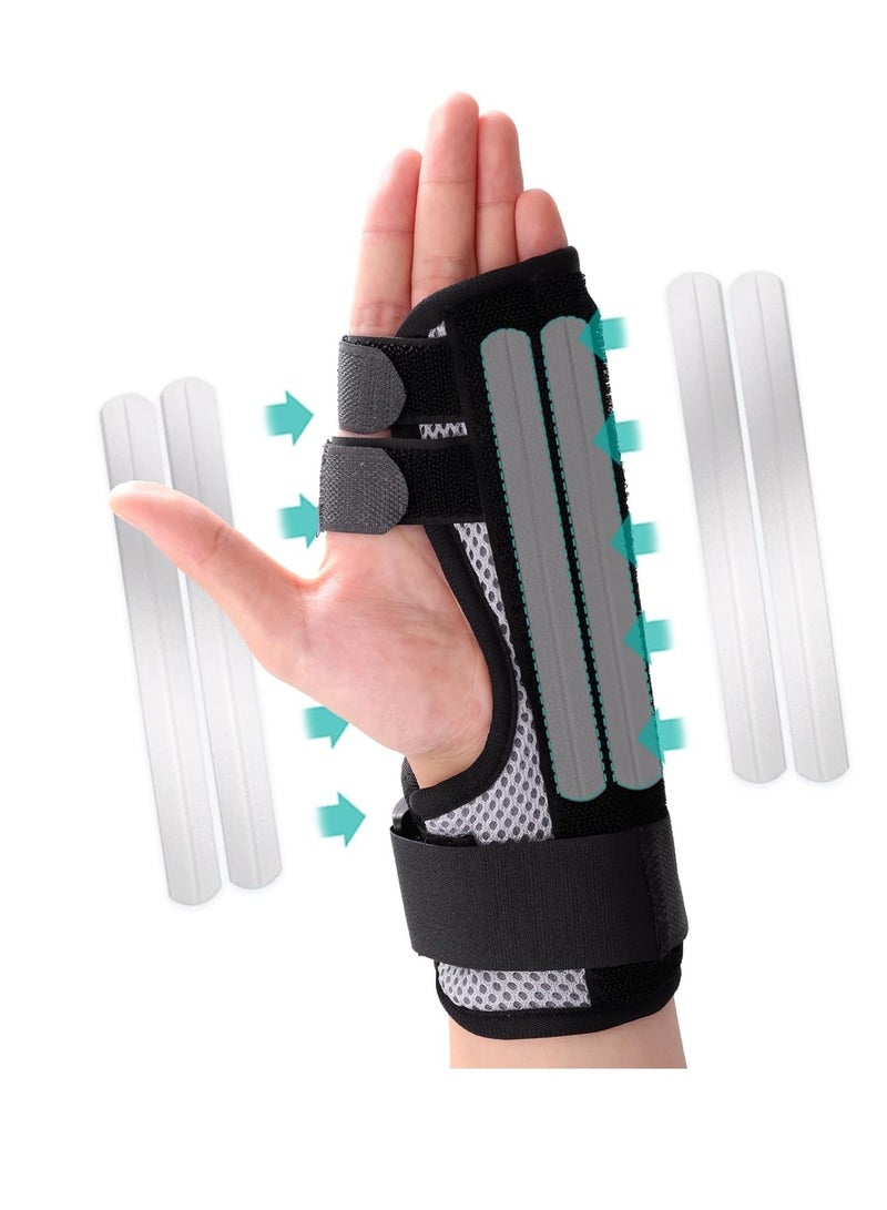 Captaintech Trigger Finger Splint, Multi Finger Brace for Middle, Index, Pinky or Ring Fingers, Adjustable Finger Straightening Immobilizer with 4 Metal Bars for Broken Fingers, Arthritis, Contractures - Image 1