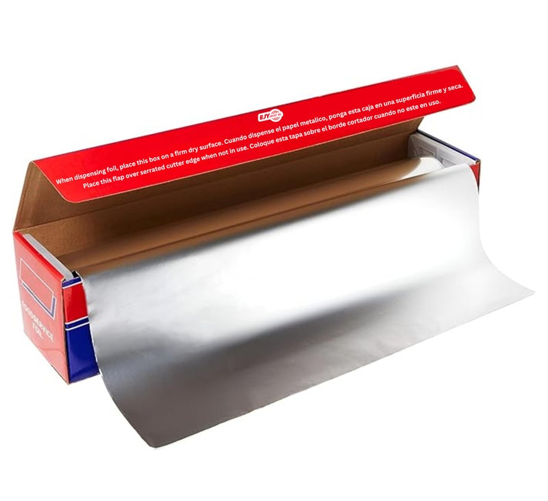 EJY IMPORT 18â€ x 500 Feet Heavy Duty Aluminum Foil Wrap | Commercial Grade for Food Service Industry | Aluminum Silver Foil for Cooking, Baking, Roasting, BBQ & Parties | 18"x 500 Feet Long. (1) - Image 4