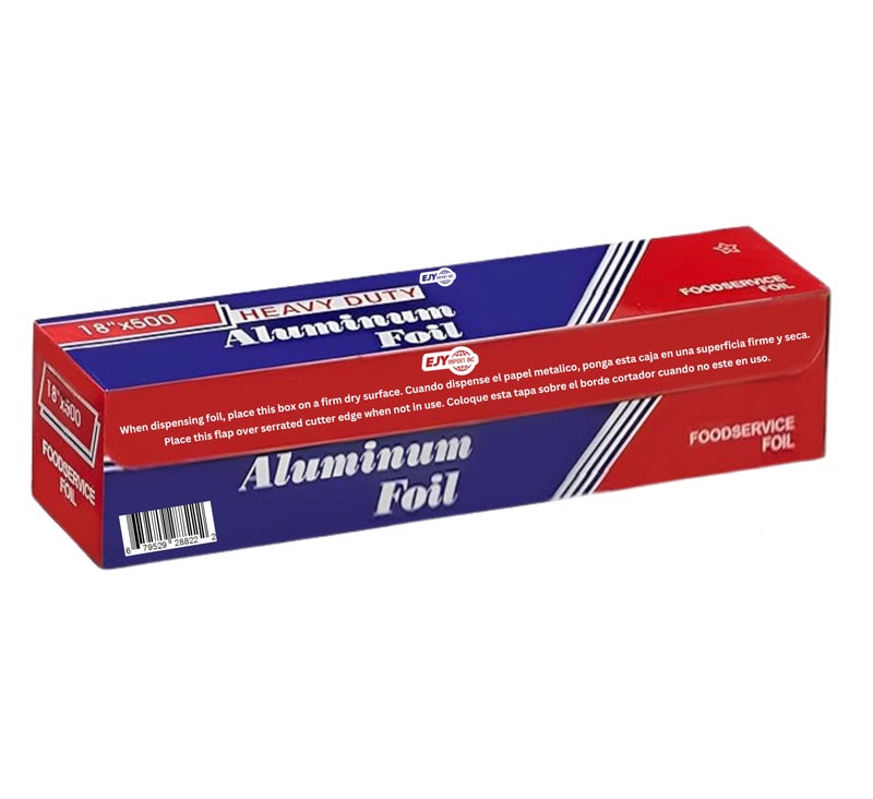EJY IMPORT 18â€ x 500 Feet Heavy Duty Aluminum Foil Wrap | Commercial Grade for Food Service Industry | Aluminum Silver Foil for Cooking, Baking, Roasting, BBQ & Parties | 18"x 500 Feet Long. (1) - Image 5