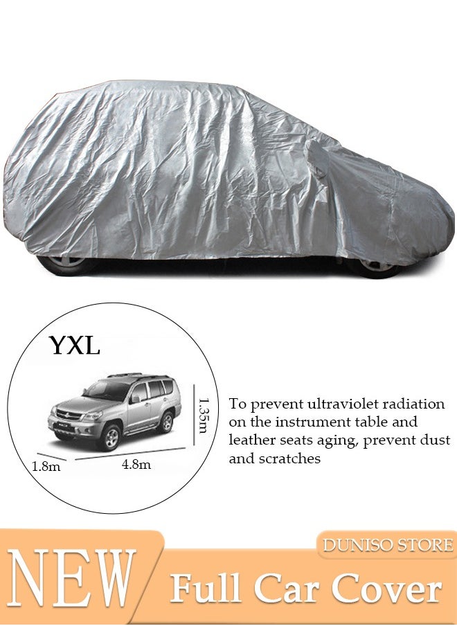 DUNISO Full Car Covers SUV Sunscreen UV Protection Indoor Outdoor Sunscreen Heat Protection DustWind/Water/Weatherproof Anti-Uv Scratch-Resistant Sedan Universal Suit YXL  - Image 1