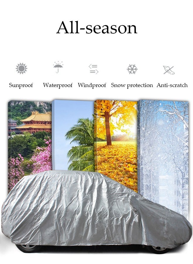 DUNISO Full Car Covers SUV Sunscreen UV Protection Indoor Outdoor Sunscreen Heat Protection DustWind/Water/Weatherproof Anti-Uv Scratch-Resistant Sedan Universal Suit YXL  - Image 4