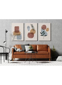Home Gallery Set Of 3 Of Boho Multicolor Plant And Abstract Shapes Illustrations  - Image 3