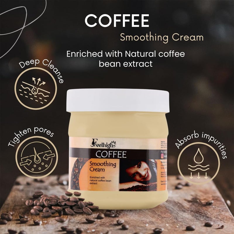 Feelhigh Coffee Cream Moisturizer for Face with Natural Coffee Extract Ceramide Moisturizer for Barrier Repair Face Cream for Men Women Suitable for All Skin Types 500ml - Image 2