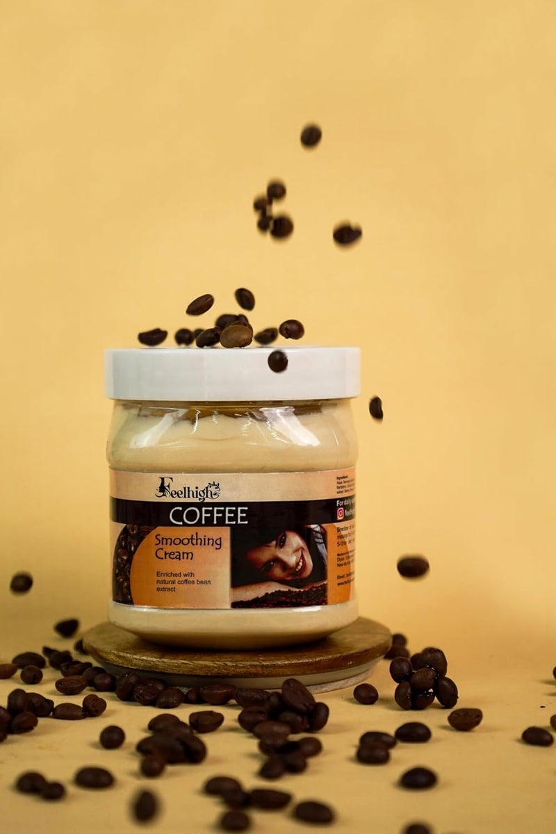 Feelhigh Coffee Cream Moisturizer for Face with Natural Coffee Extract Ceramide Moisturizer for Barrier Repair Face Cream for Men Women Suitable for All Skin Types 500ml - Image 4