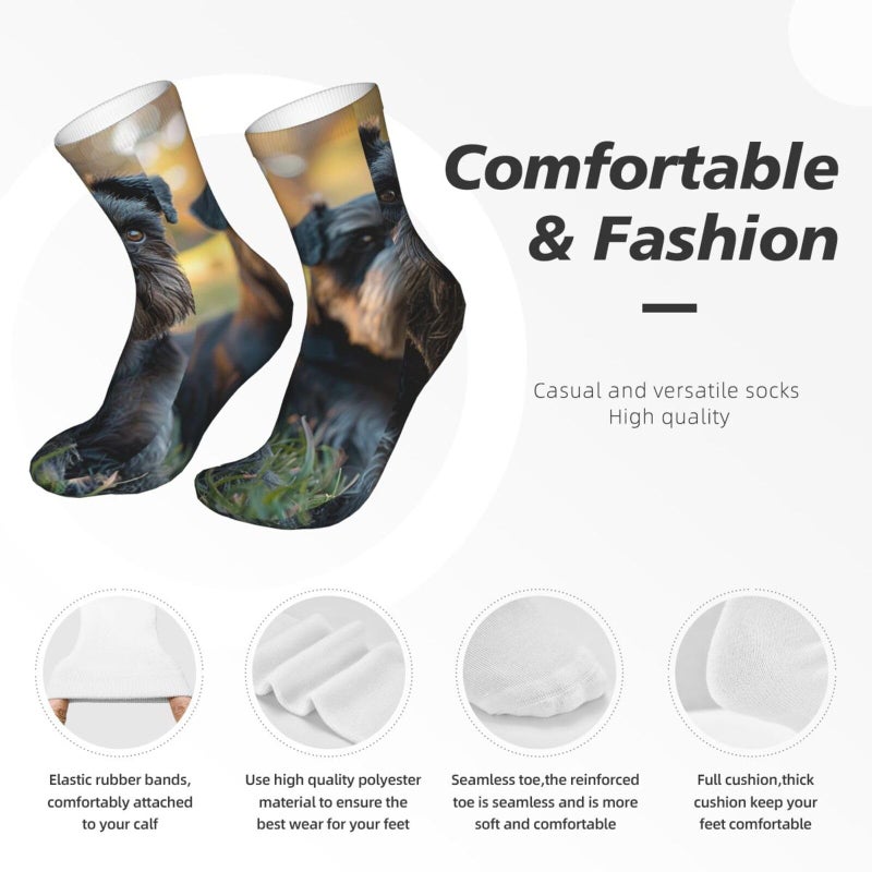 Adult Schnauzer Dogs Crew Socks Soft Breathable Winter Boot Sock for Men and Women - Image 4