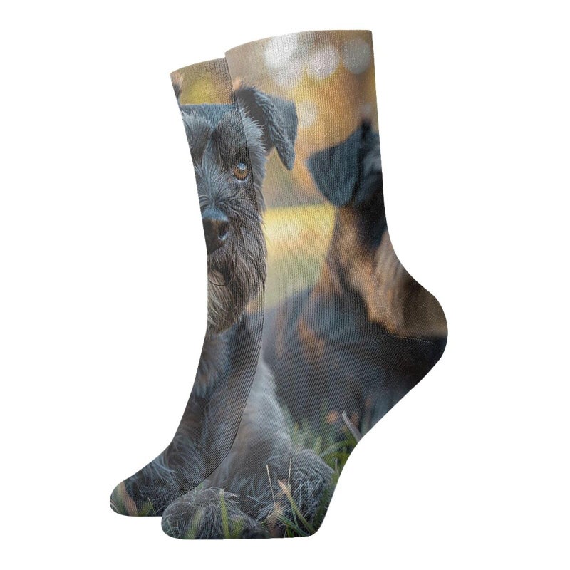 Adult Schnauzer Dogs Crew Socks Soft Breathable Winter Boot Sock for Men and Women - Image 2