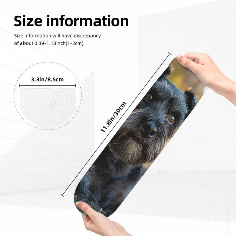 Adult Schnauzer Dogs Crew Socks Soft Breathable Winter Boot Sock for Men and Women - Image 3