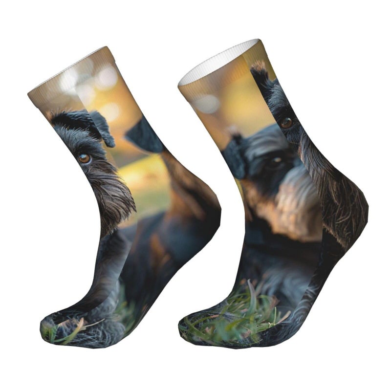Adult Schnauzer Dogs Crew Socks Soft Breathable Winter Boot Sock for Men and Women - Image 5