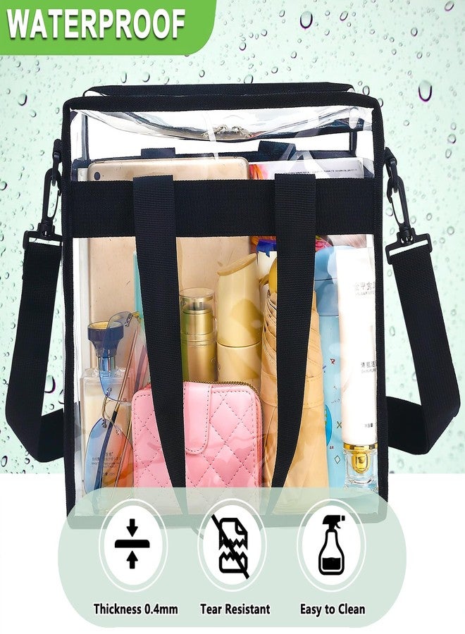 Fammart Clear Beach Bag for Women, Clear Tote Bag with Zipper for Stadium Events, Sports, Concerts, Work, Jelly Black, Large, Fashion - Image 4