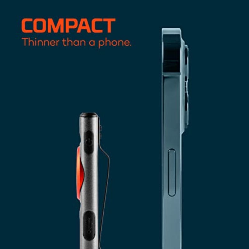 SLIM Mini Rechargeable Pocket Light,2 Light Modes, Small Flashlight for EDC and Emergencies, Magnetic Base, Lightweight, Water Resistant and Durable, Includes Charging Cable - Image 3
