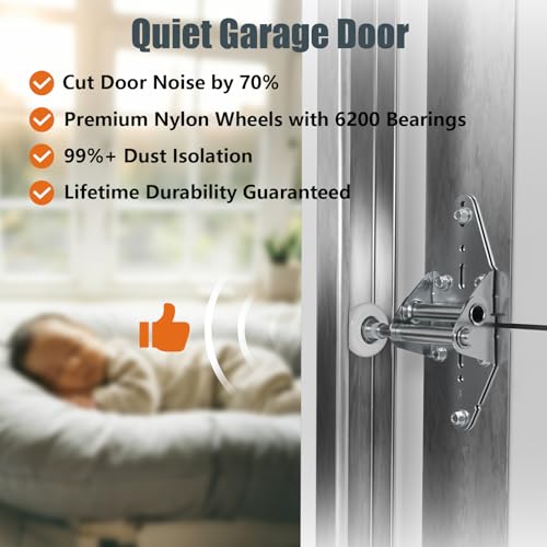 Luxbaro Garage Door Hardware Kit for 16'x7' and 18'x7' Height Double Garage Doors, Garage Door Hinges and Rollers, Top Bracket, Wire Rope - Image 3
