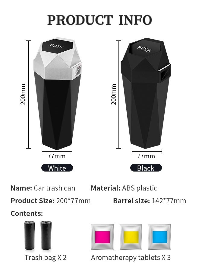 Generic - Mini Car Trash Can, Car Garbage Bin with Lid, Blocks Odors, Compatible with Cars, Trucks, SUVs - Image 1