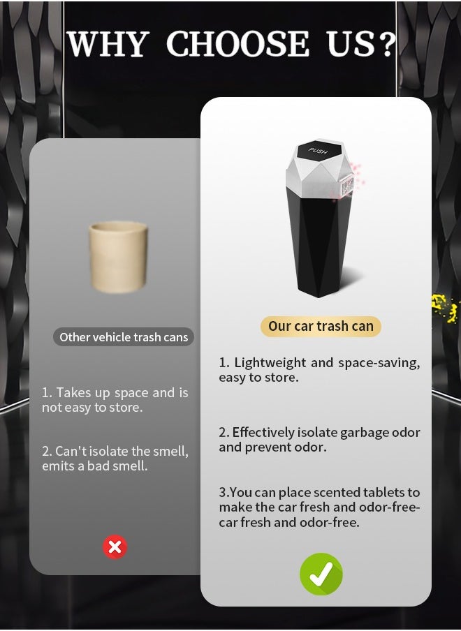Generic - Mini Car Trash Can, Car Garbage Bin with Lid, Blocks Odors, Compatible with Cars, Trucks, SUVs - Image 1