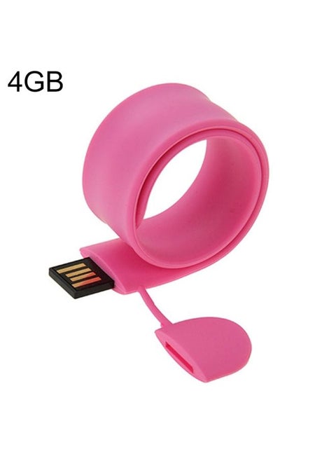 سوار السيليكون قرص فلاش USB مع ذاكرة 4 جيجابايت (وردي)