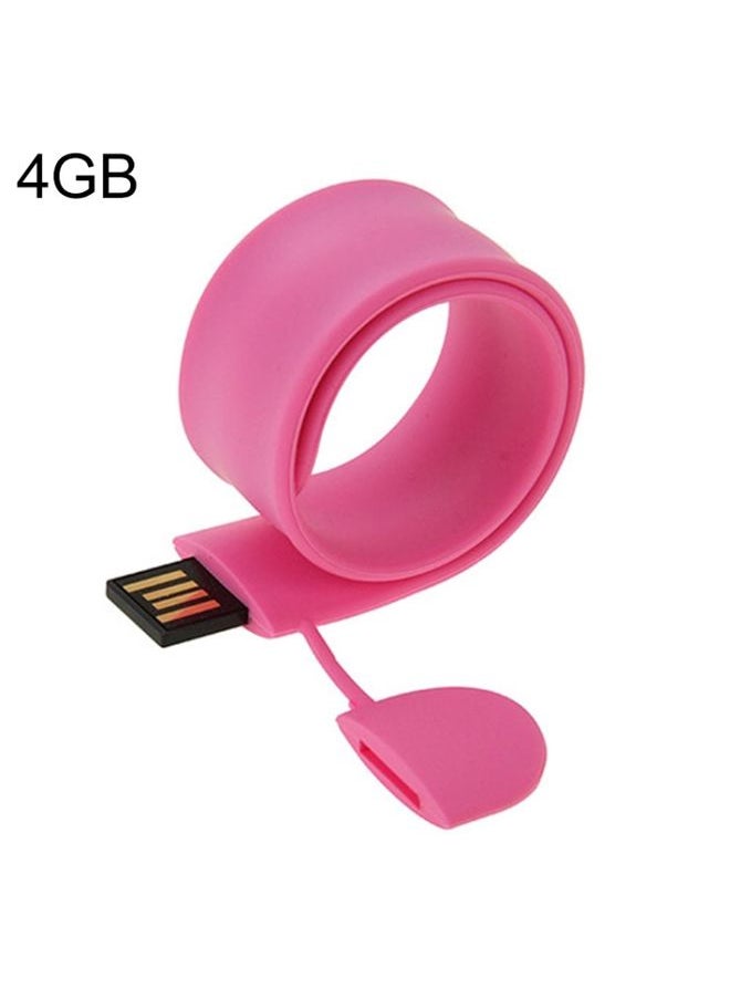 براق سوار السيليكون قرص فلاش USB مع ذاكرة 4 جيجابايت (وردي)  - Image 1