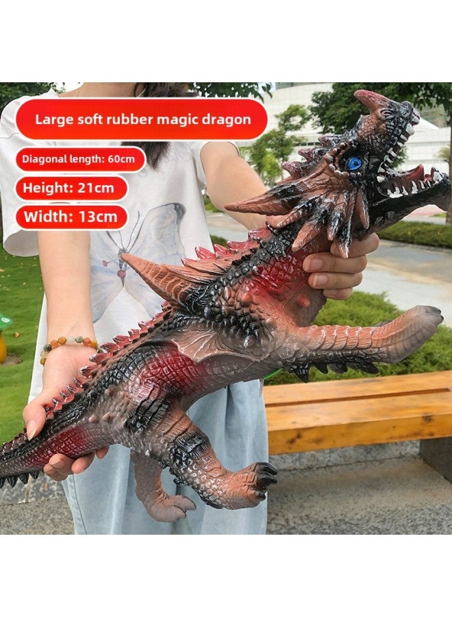 Large Size Simulation Soft Glue Dinosaur Toy Sounding Tyrannosaurus Rex Triceratops Animal Model Boys Children's Stall-Color:Grey Big Four Corners 56cm - Image 1